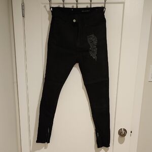 Religion Men's Black Distressed Skinny Jeans W30